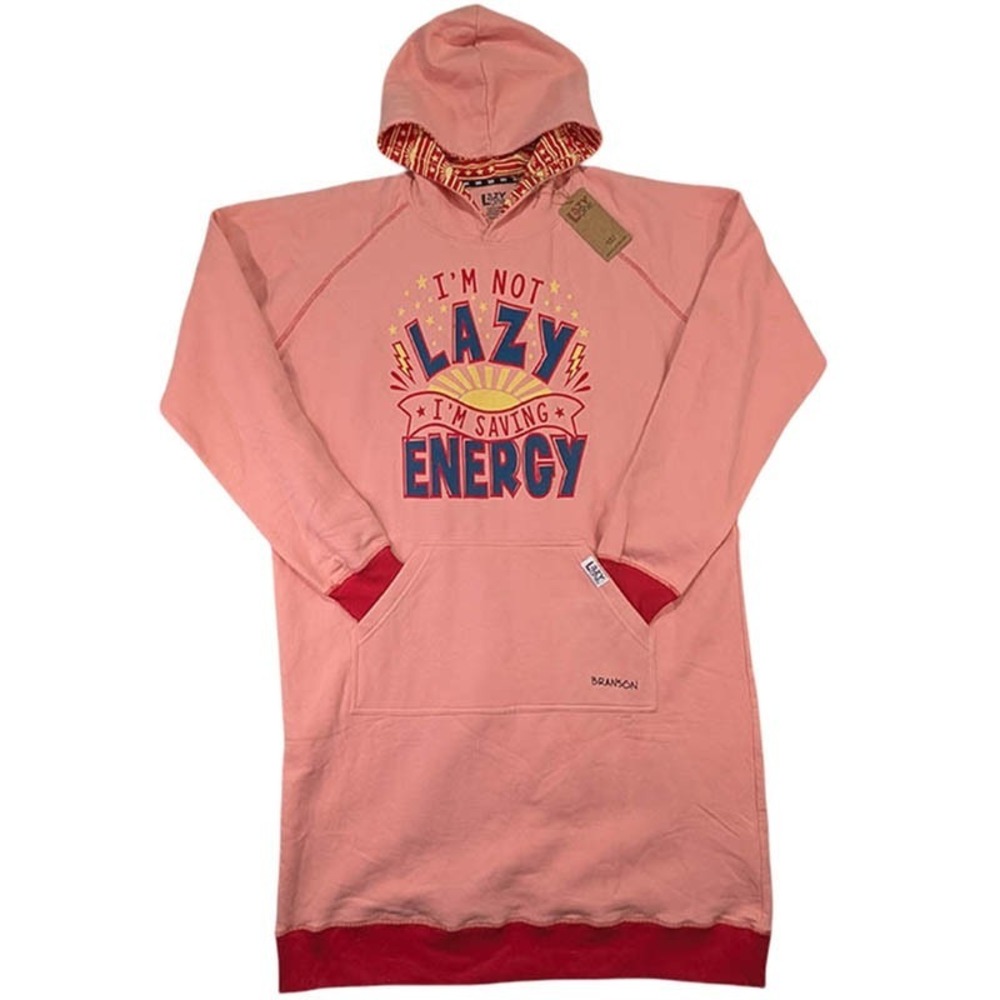 NEW Lazy One Sleep Hoodie Womens L XL Pink Cabin Chic Campcore Loungewear Kitsch